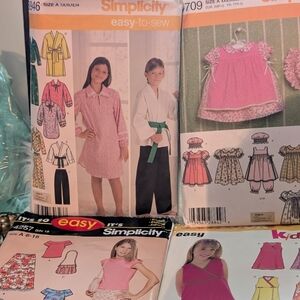 Baby & Girls Easy-to-Sew Pattern Set - Pink, White, Green